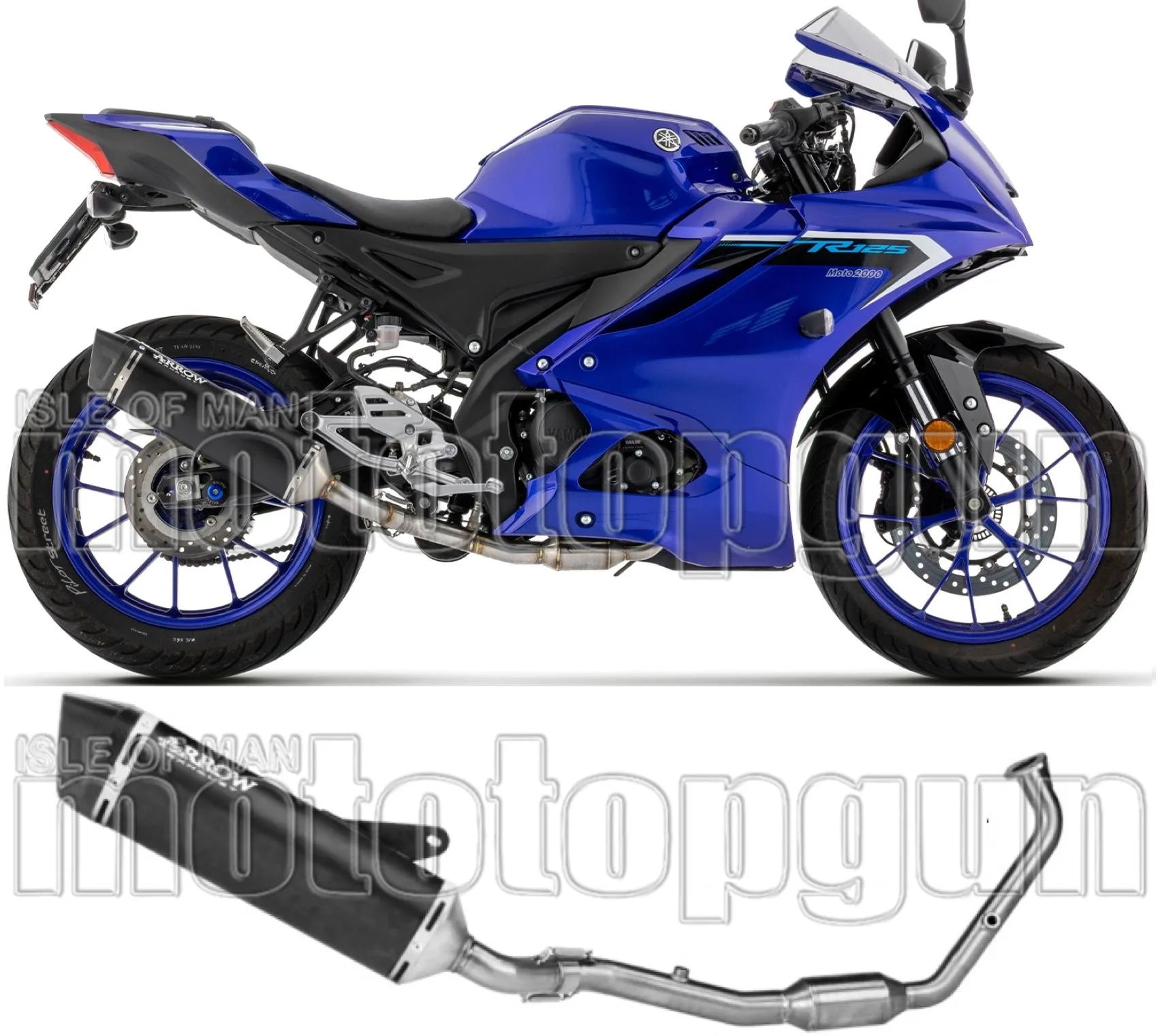 Système D'Échappement Complet Non Catalysé Et Sans Homologation Acoustique Icon Aluminium Noir Embout Carby - Arrow Special Parts Compatible Avec Yamaha Yzf R125 (2025-2026)