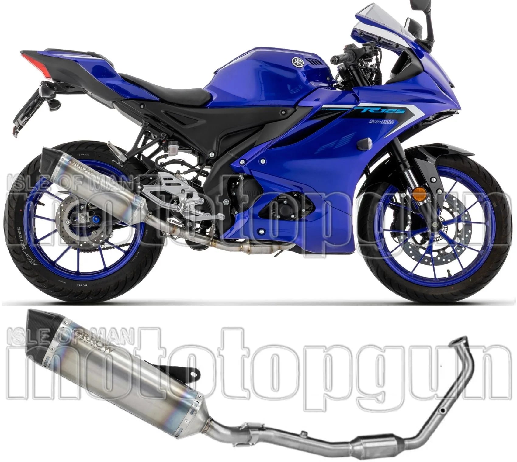 Système D'Échappement Complet Non Catalysé Et Sans Homologation Acoustique Icon Titanium Embout Carby - Arrow Special Parts Compatible Avec Yamaha Mt-125 (2025-2026)