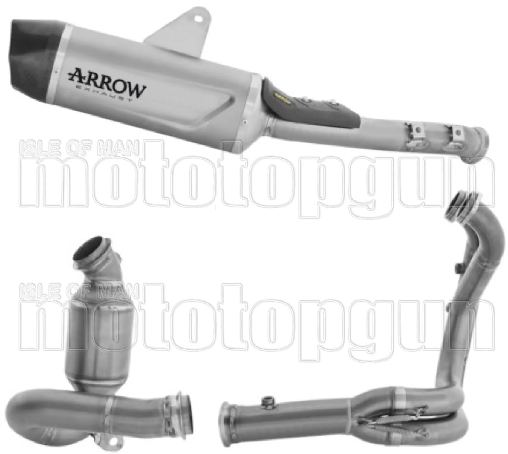 Système D'Échappement Complet Sans Catalyseur Et Homologué Au Niveau Sonore Indy-Race Evo Corps En Titane Et Embout En Carbone - Arrow Special Parts Compatible Avec Cfmoto 1000 Mt-X (2026)