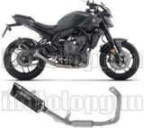 Système D'Échappement Complet Non Catalysé Et Sans Homologation Acoustique Indy-Race Evo Aluminium Noir Embout Carby - Arrow Special Parts Compatible Avec Yamaha Mt-07 (2025-2026)