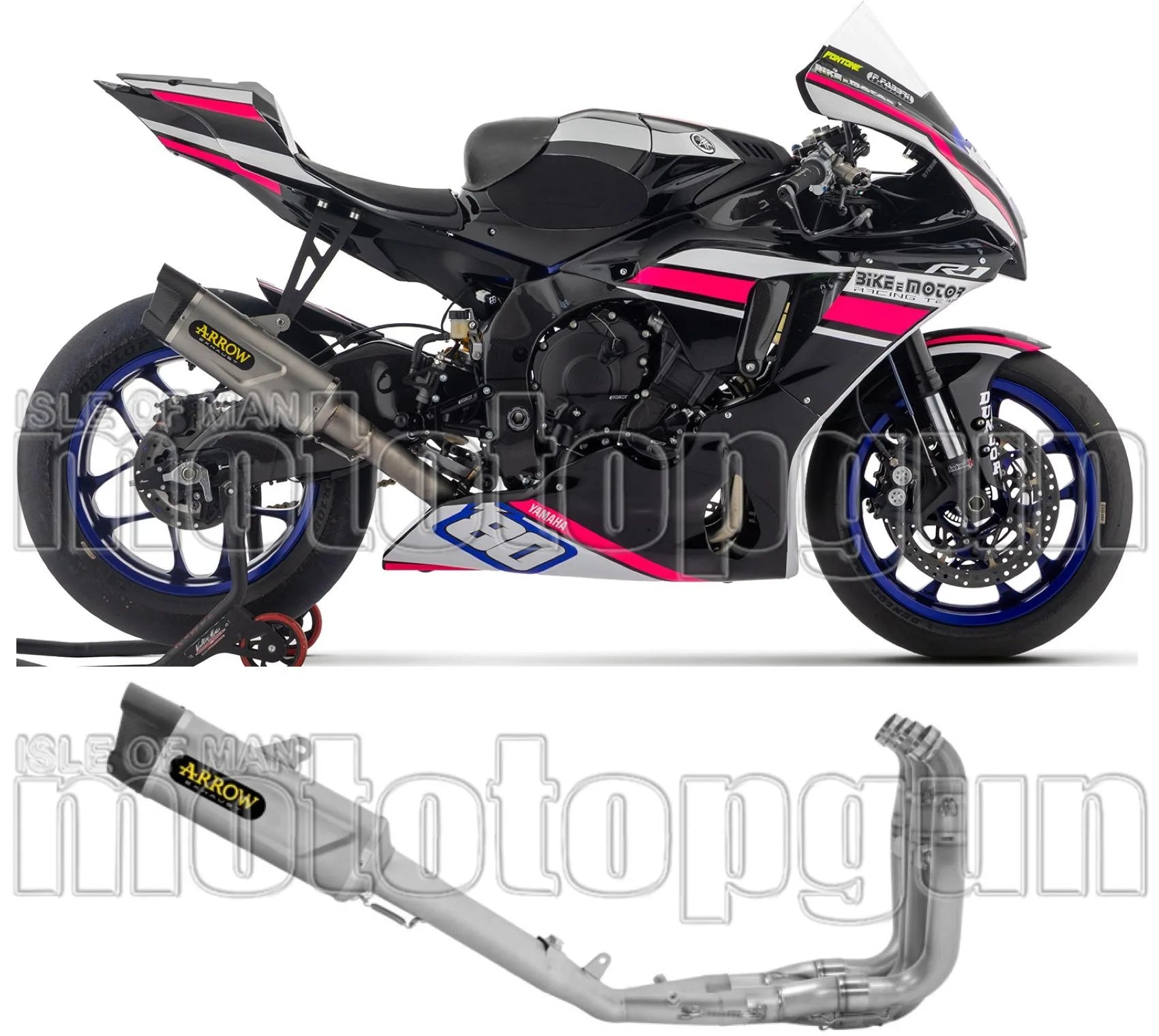 Système D'Échappement Complet Non Catalysé Et Sans Homologation Acoustique Indy-Race Evo Competition Titanium Embout Carby - Arrow Special Parts Compatible Avec Yamaha Yzf-R1 1000 (2025)