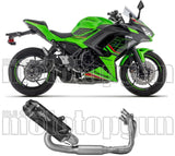 Système D'Échappement Complet Non Catalysé Et Sans Homologation Acoustique Indy-Race Evo Aluminium Noir Carbon - Arrow Special Parts Compatible Avec Kawasaki Z 650 (2024-2026)