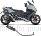 Système D'Échappement Complet Non Catalysé Et Sans Homologation Acoustique Indy-Race Titanium Noir Embout Carby - Arrow Special Parts Compatible Avec Yamaha T-Max 560 (2025-2026)
