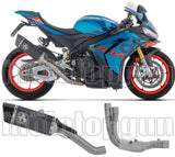 Système D'Échappement Complet Non Catalysé Et Sans Homologation Acoustique Pista Titanium Noir Embout Carby - Arrow Special Parts Compatible Avec Aprilia Tuono V4 1100 (2025-2026)