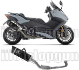 Système D'Échappement Complet Non Catalysé Et Sans Homologation Acoustique Pista Titanium Noir Embout Carby - Arrow Special Parts Compatible Avec Yamaha T-Max 560 (2025-2026)