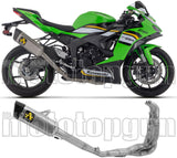 Complete Exhaust System Without Catalytic Converter And Without Sound Certification Pista Competition Evo Full Titanium Carby End Cap - Arrow Special Parts Compatible With Kawasaki Zx 6R 636 (2024-2026)