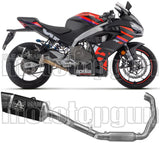 Système D'Échappement Complet Non Catalysé Et Sans Homologation Acoustique Pista Titanium Noir Carbon - Arrow Special Parts Compatible Avec Aprilia Rs 457 (2024-2025)