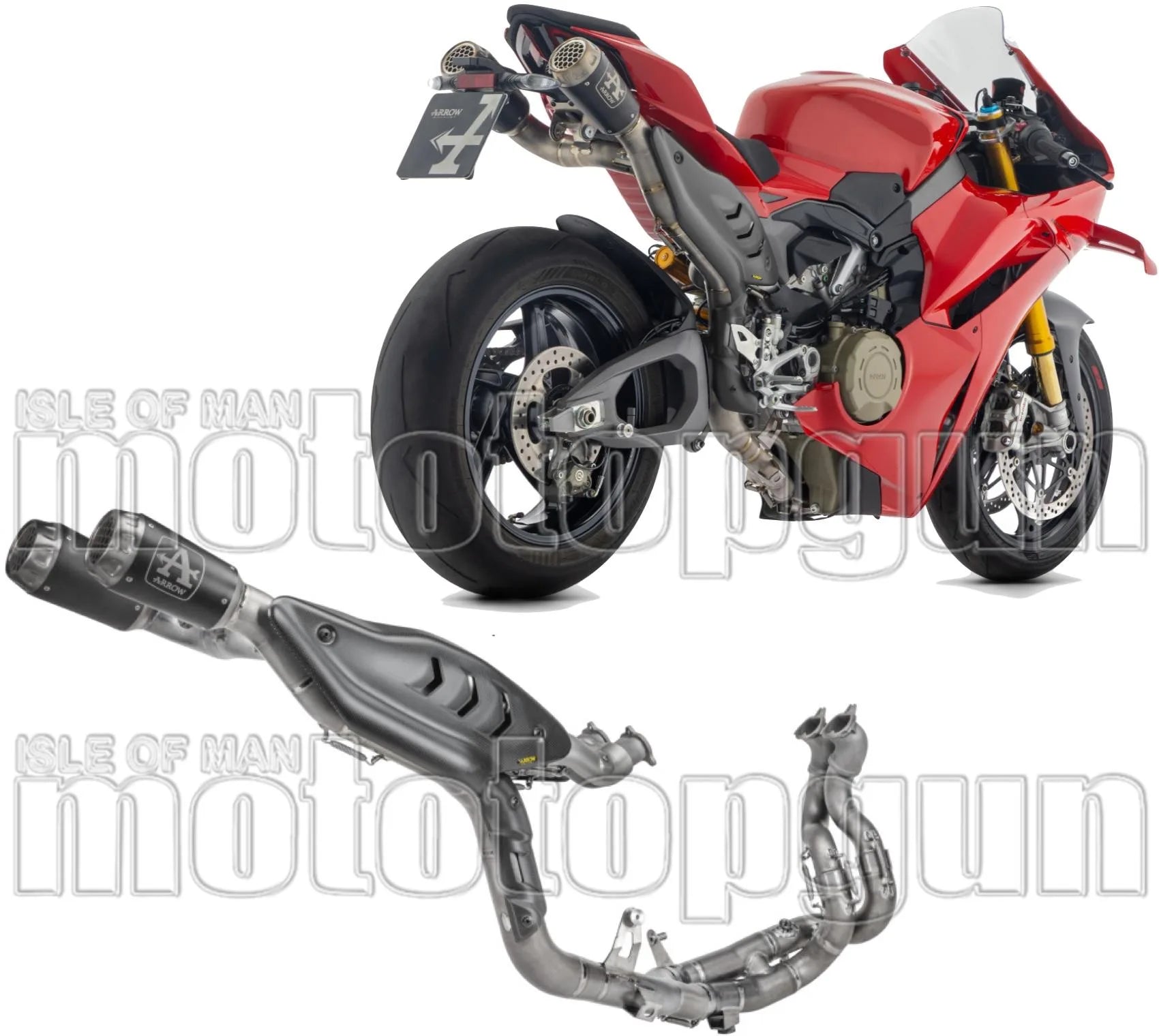 Système D'Échappement Complet Non Catalysé Et Sans Homologation Acoustique Pro-Race Competition Titanium Noir Embout Net - Arrow Special Parts Compatible Avec Ducati Panigale V4 (2025-2026)