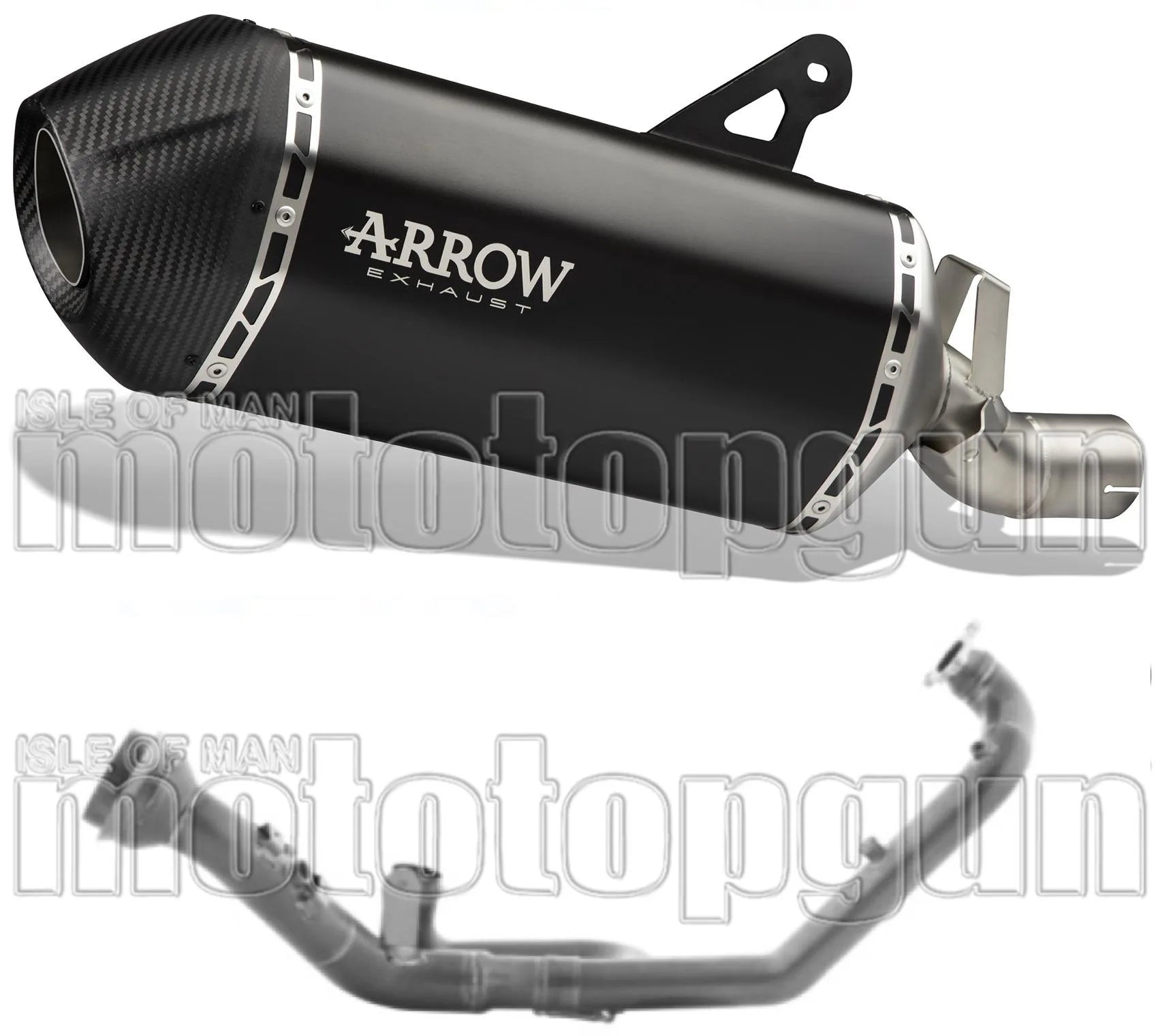 Système D'Échappement Complet Non Catalysé Et Sans Homologation Acoustique Sonora Titanium Noir Embout Carby - Arrow Special Parts Compatible Avec Ktm 1390 Superadventure S (2025-2026)