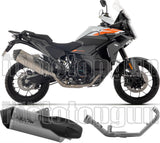 Complete Exhaust System Without Catalytic Converter And Without Sound Certification Sonora Titanium Carby End Cap - Arrow Special Parts Compatible With Ktm 1390 Superadventure R (2025-2026)