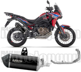 Système D'Échappement Complet Non Catalysé Et Sans Homologation Acoustique Sonora Titanium Noir Carbon - Arrow Special Parts Compatible Avec Honda Crf 1100 L Africa Twin (2024-2026)