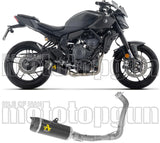 Système D'Échappement Complet Non Catalysé Et Sans Homologation Acoustique Thunder Aluminium Noir Embout Carby - Arrow Special Parts Compatible Avec Yamaha Mt-07 (2025-2026)