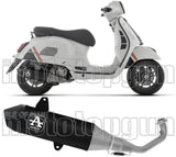 Système D'Échappement Complet Non Catalysé Et Sans Homologation Acoustique Urban Aluminium Noir Embout Carby - Arrow Special Parts Compatible Avec Piaggio Vespa Gts 310 (2025-2026)