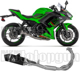 Complete Exhaust System Without Catalytic Converter And Without Sound Certification Veloce Black Aluminium Carbon - Arrow Special Parts Compatible With Kawasaki Ninja 650 (2024-2026)