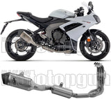 Système D'Échappement Complet Non Catalysé Et Sans Homologation Acoustique Veloce Titanium Carbon - Arrow Special Parts Compatible Avec Triumph Daytona 660 (2024-2026)