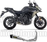 Système D'Échappement Complet Non Catalysé Et Sans Homologation Acoustique X-Kone Titanium Noir Embout Carby - Arrow Special Parts Compatible Avec Kawasaki Versys 650 (2025-2026)