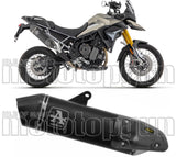 Exhaust Tip Without Sound Certification Veloce Black Aluminium Carbon - Arrow Special Parts Compatible With Triumph Tiger 900 (2020-2023)