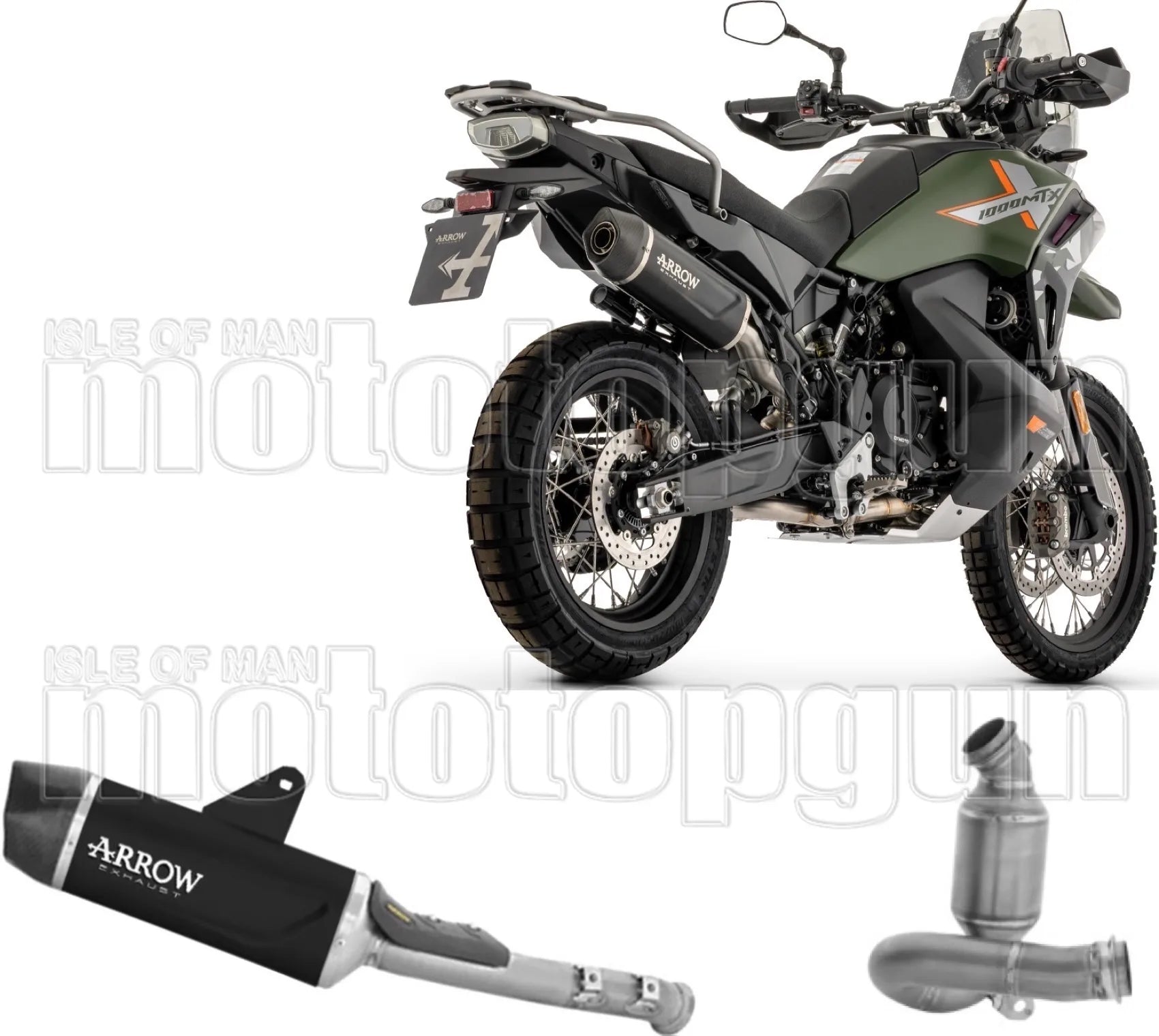 Système D'Échappement Non Catalysé Et Homologué Au Niveau Sonore Indy-Race Evo Corps En Aluminium Noir Et Embout En Carbone - Arrow Special Parts Compatible Avec Cfmoto 1000 Mt-X (2026)