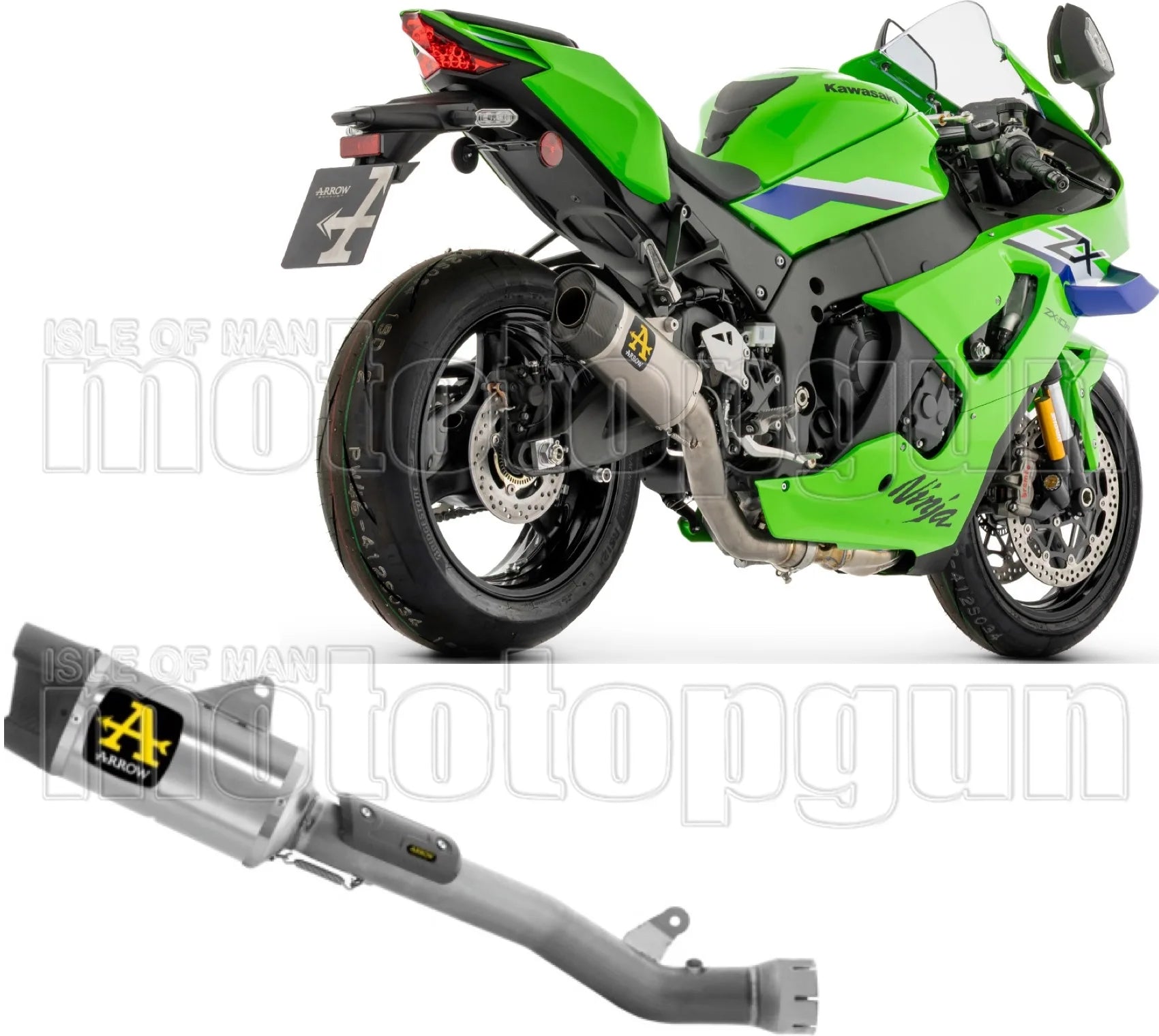 Système D'Échappement Non Catalysé Et Sans Homologation Acoustique Pista Corps En Titane Et Embout En Carbone - Arrow Special Parts Compatible Avec Kawasaki Zx-10 R (2026)