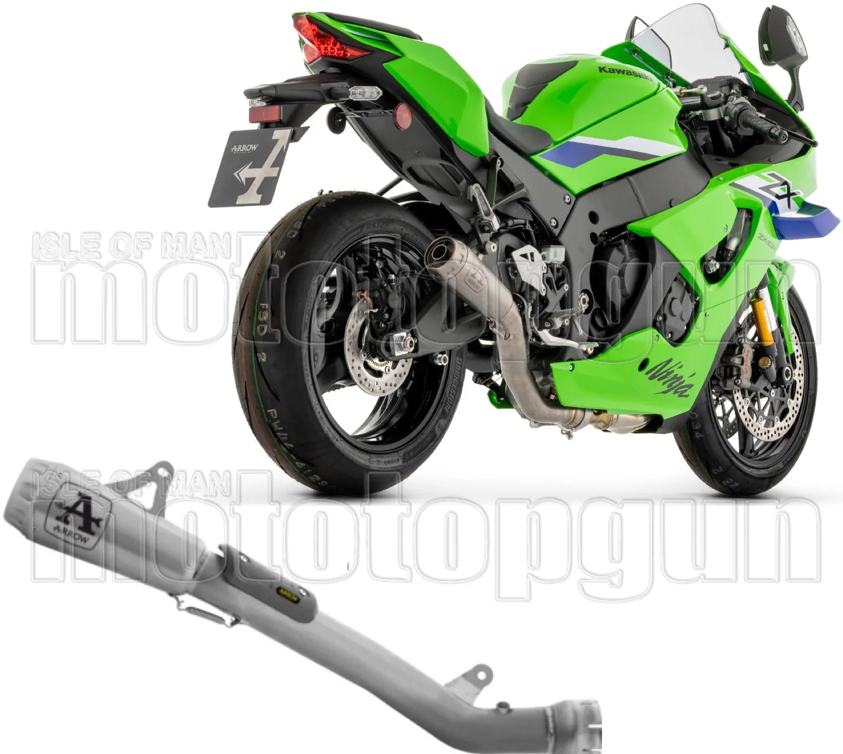 Système D'Échappement Non Catalysé Et Sans Homologation Acoustique Pro-Race Corps En Titane Et Embout Net En Acier - Arrow Special Parts Compatible Avec Kawasaki Zx-10 Rr (2026)