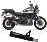 Exhaust Tip Without Sound Certification Rebel Steel Black Body And Black Aluminium Cap - Arrow Special Parts Compatible With Harley-Davidson Pan America 1250 (2026)