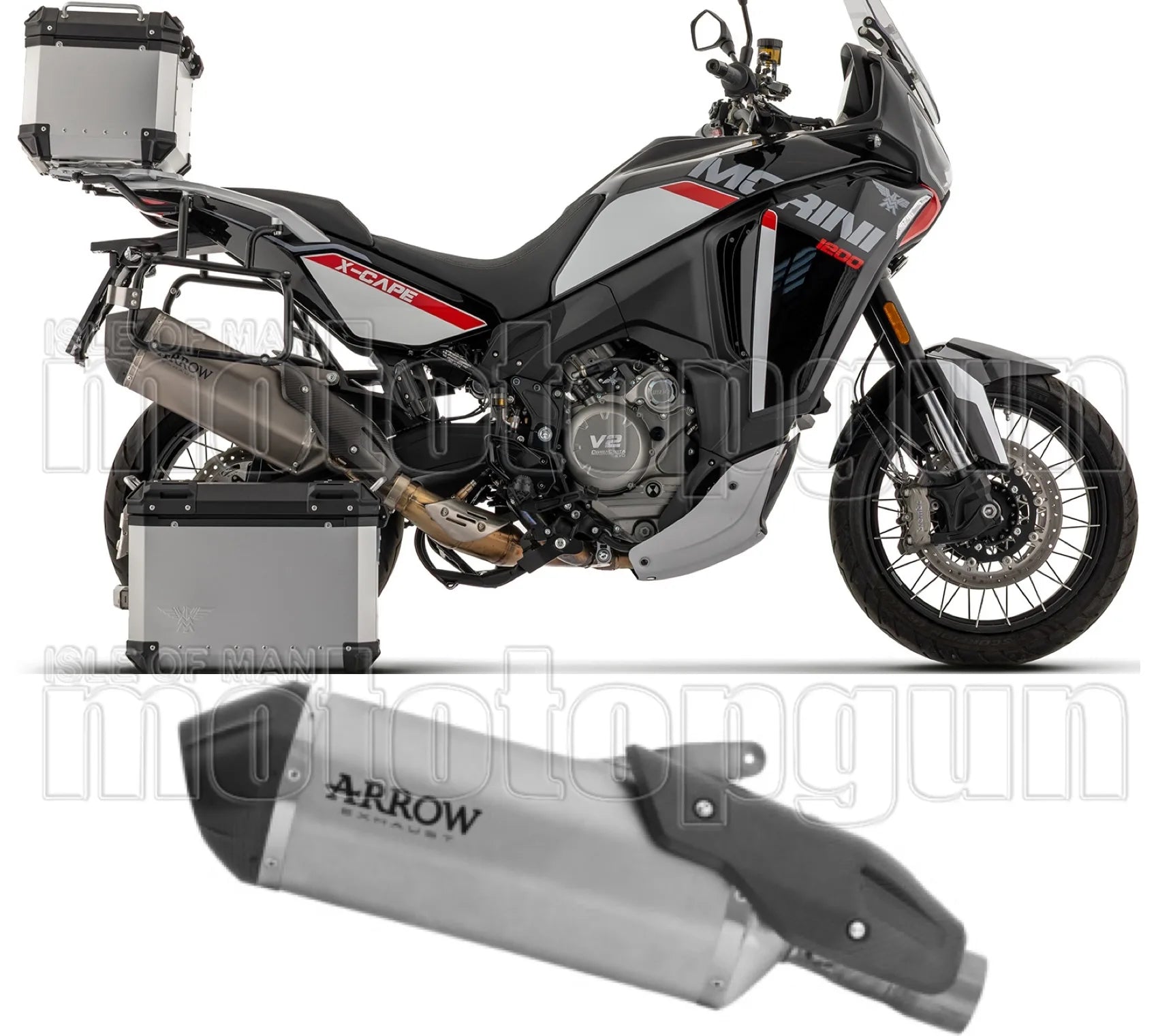 Échappement Sans Homologation Sonore Sonora Corps En Titane Et Embout En Carbone - Arrow Special Parts Compatible Avec Moto Morini X-Cape 1200 (2026)