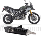 Échappement Sans Homologation Sonore Veloce Aluminium Noir Embout Carby - Arrow Special Parts Compatible Avec Triumph Tiger 900 Gt - Pro (2024-2026)