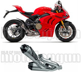 Double Sortie D'Échappement Sans Homologation Acoustique Works Full Titanium Carbon - Arrow Special Parts Compatible Avec Ducati Panigale V4 (2018-2024)