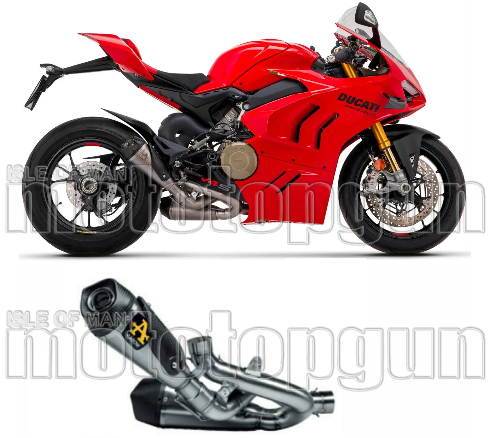 Double Sortie D'Échappement Sans Homologation Acoustique Works Titanium Carbon - Arrow Special Parts Compatible Avec Ducati Streetfighter V4 (2020-2024)