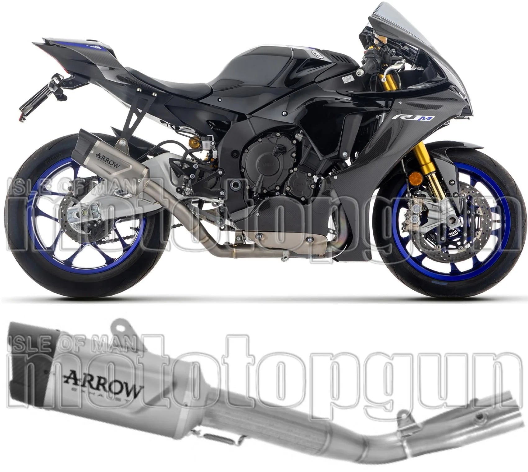 Système D'Échappement Non Catalysé Et Sans Homologation Acoustique Indy-Race Evo Titanium Embout Carby - Arrow Special Parts Compatible Avec Yamaha Yzf-R1 1000 (2025)
