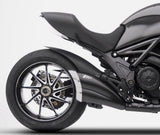 Échappement Sans Homologation Sonore Acier Noir Embout Carbon - Zard Compatible Avec Ducati Diavel (2011-2018)