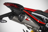 Échappement Sans Homologation Sonore Topgun Acier Embout Carbon - Zard Compatible Avec Ducati Hypermotard 950 - Sp (2019-2023)