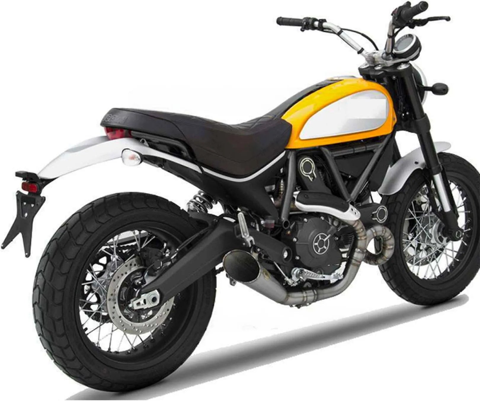 Système D'Échappement Complet Non Catalysé Et Sans Homologation Acoustique Conical Titanium - Zard Compatible Avec Ducati Scrambler 800 (2015-2019)