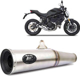 Échappement Sans Homologation Sonore Zuma Acier Embout Aluminium Noir - Zard Compatible Avec Ducati Scrambler 800 Desert Sled (2021-2022)