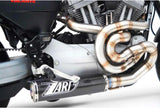 Système D'Échappement Complet Non Catalysé Et Sans Homologation Acoustique Carbon - Zard Compatible Avec Harley-Davidson Xr 1200 (2009-2012)