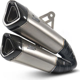 Échappement Sans Homologation Sonore Titanium Embout Carbon - Zard Compatible Avec Indian Motorcycle Ftr 1200 (2018-2020)