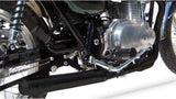 Système D'Échappement Complet Non Catalysé Et Sans Homologation Acoustique Cross Acier Noir - Zard Compatible Avec Kawasaki W 800 (2010-2017)