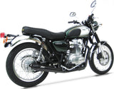 Système D'Échappement Complet Non Catalysé Et Sans Homologation Acoustique Conical Acier Noir - Zard Compatible Avec Kawasaki W 800 (2010-2017)