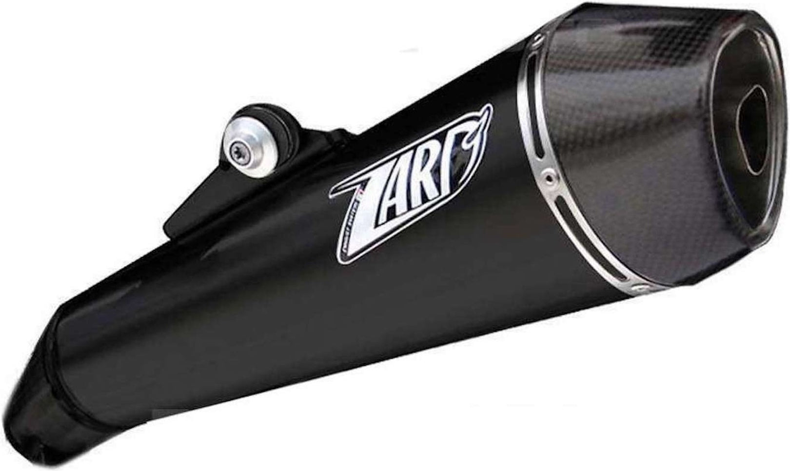 Exhaust Tip Without Sound Certification Conical Steel Black Endcap Carbon - Zard Compatible With Moto Guzzi Norge (2006-2010)
