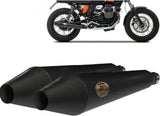 Échappement Sans Homologation Sonore Conical Acier Noir - Zard Compatible Avec Moto Guzzi V7 Ii Stone (2008-2015)