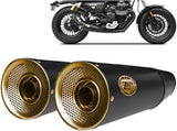 Échappement Sans Homologation Sonore Big Acier Noir Embout Bronze - Zard Compatible Avec Moto Guzzi V9 Bobber (2016-2019)