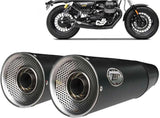 Échappement Sans Homologation Sonore Big Acier Noir Embout Aluminium - Zard Compatible Avec Moto Guzzi V9 Bobber (2016-2019)