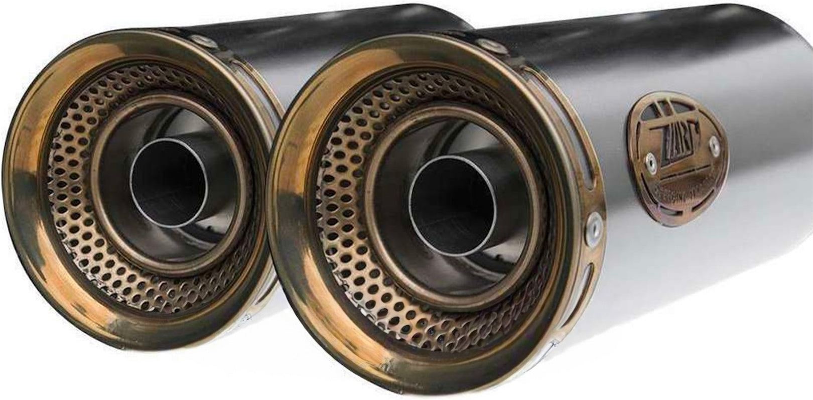 Exhaust Tip Without Sound Certification Slim Stainless Steel Endcap Bronze - Zard Compatible With Moto Guzzi V9 Roamer (2016-2019)