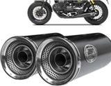 Échappement Sans Homologation Sonore Slim Acier Noir Embout Aluminium - Zard Compatible Avec Moto Guzzi V9 Bobber (2016-2019)