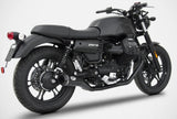 Système D'Échappement Complet Non Catalysé Et Sans Homologation Acoustique Conical Acier Noir - Zard Compatible Avec Moto Guzzi V7 Iii (2017-2019)