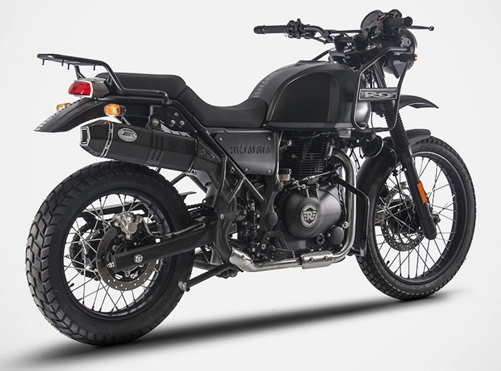 Échappement Sans Homologation Sonore Penta High Acier Noir Embout Carbon - Zard Compatible Avec Royal Enfield Himalayan (2021-2023)