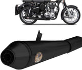 Échappement Sans Homologation Sonore Conical Acier Noir - Zard Compatible Avec Royal Enfield Bullet 350 (2006-2009)