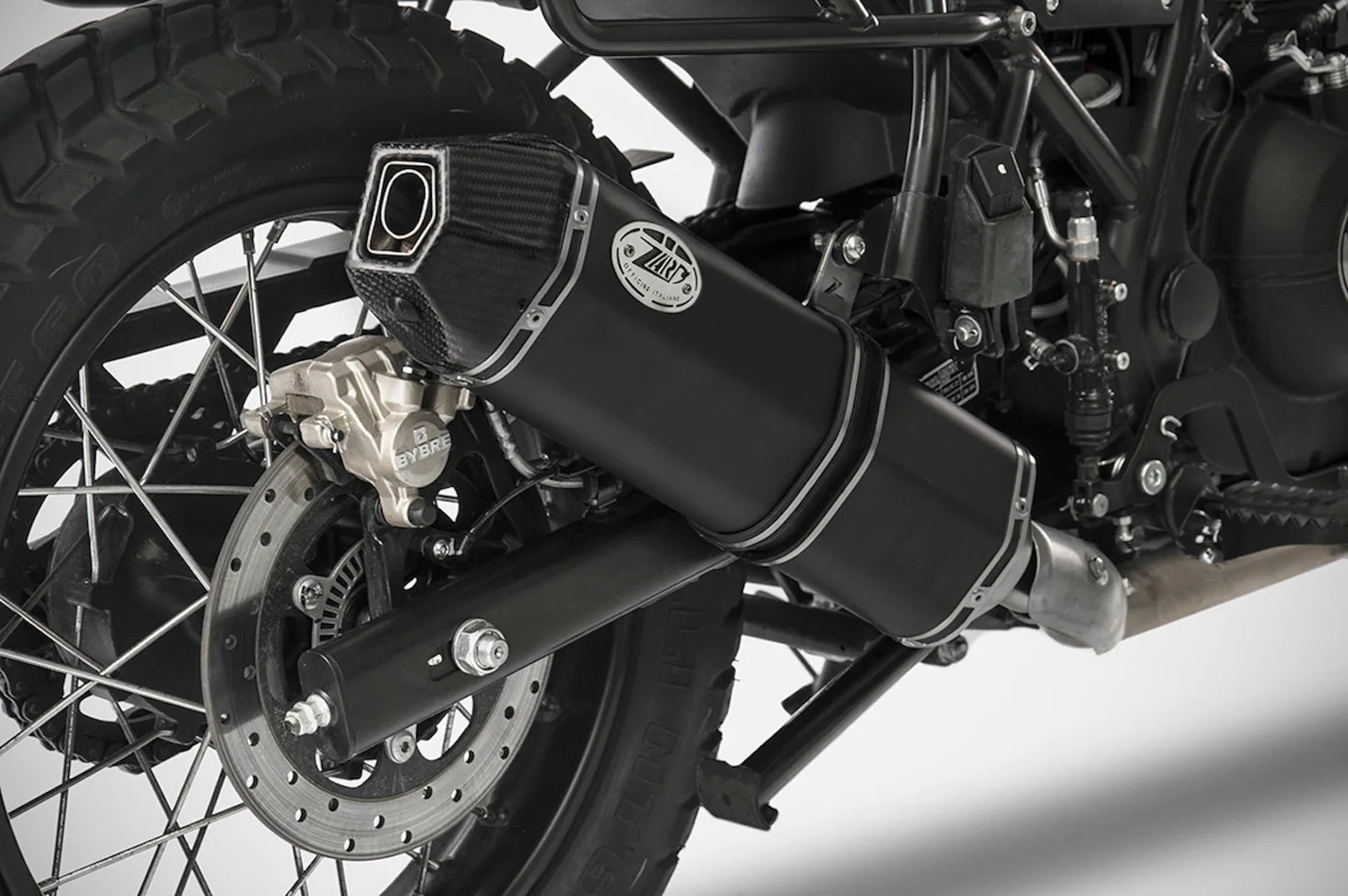 Échappement Sans Homologation Sonore Penta Low Acier Noir Embout Carbon - Zard Compatible Avec Royal Enfield Himalayan (2017-2023)