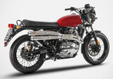 Système D'Échappement Complet Non Catalysé Et Sans Homologation Acoustique Interceptor Acier - Zard Compatible Avec Royal Enfield Continental Gt (2019-2023)
