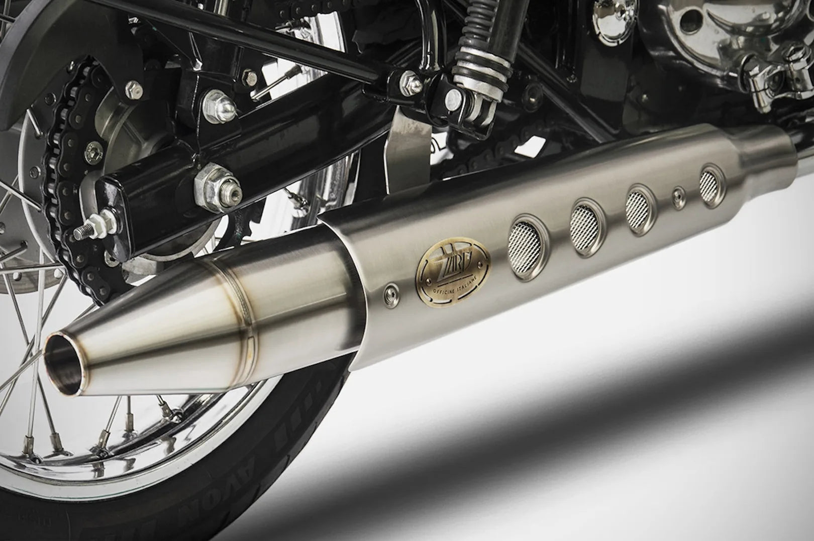 Échappement Sans Homologation Sonore Acier Polish - Zard Compatible Avec Royal Enfield Interceptor 650 (2019-2023)